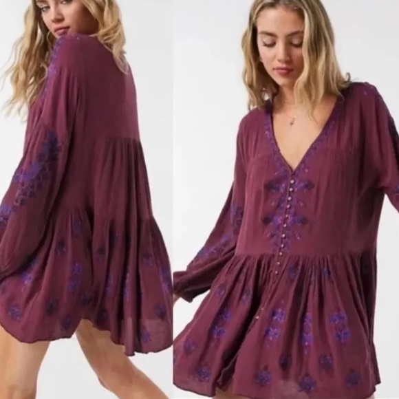 Free People Boho Arianna Embroidered Tunic Dress - Picture 8 of 8